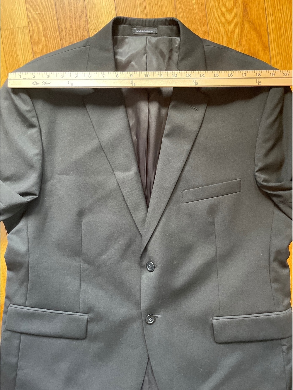 Pronto Uomo Platinum Black 100% Wool Blazer Sport Coat Men's 46 Short 2 Button - Picture 6 of 9